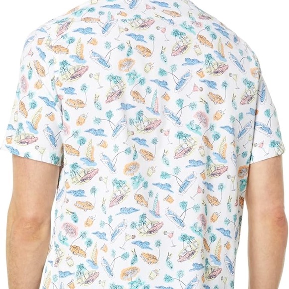 Southern Tide Short Sleeve Intercoastal Poolside View Sport Shirt Classic White - Picture 3 of 6